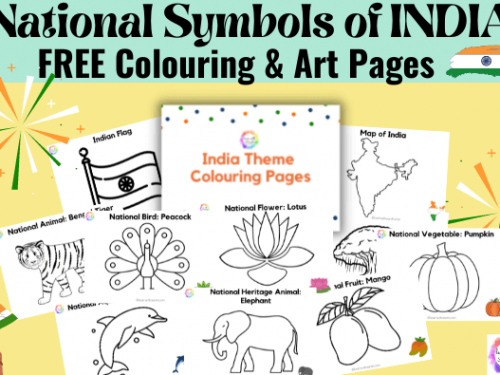 national symbols of India free colouring pages