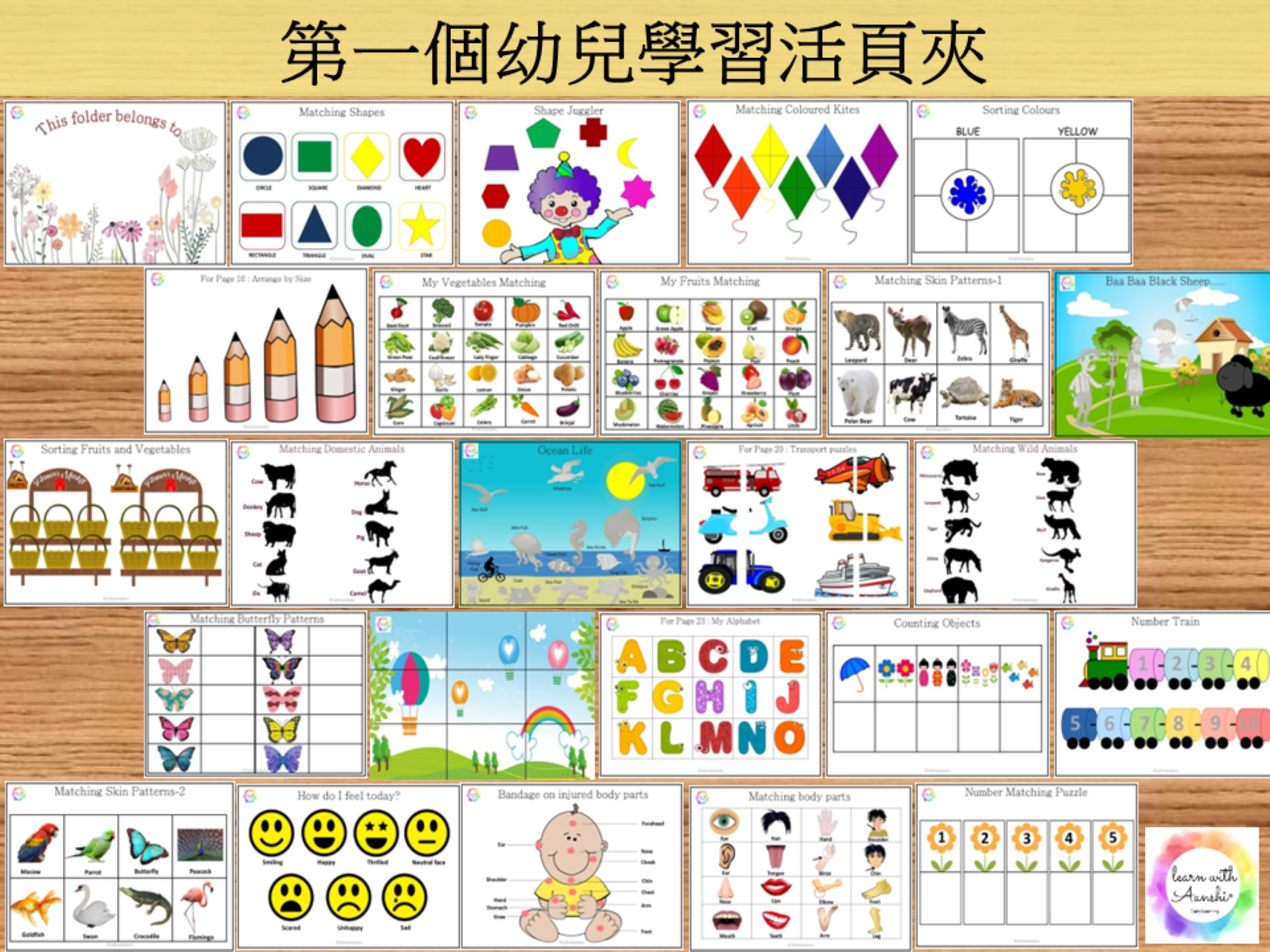 Dual Language Chinese Busy Book | contents image | Gift for 2 year old